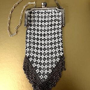Vintage Flapper Whiting & Davis Enamel Fringe Evening Bag circa 1920’s